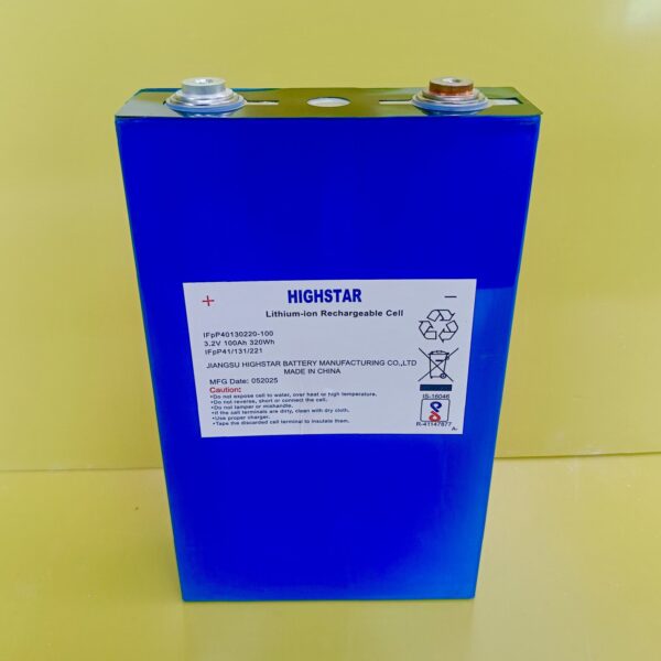 Highstar Grade A 3.2V 100Ah LiFePo4 Prismatic Cell Capacity 110+ Ah