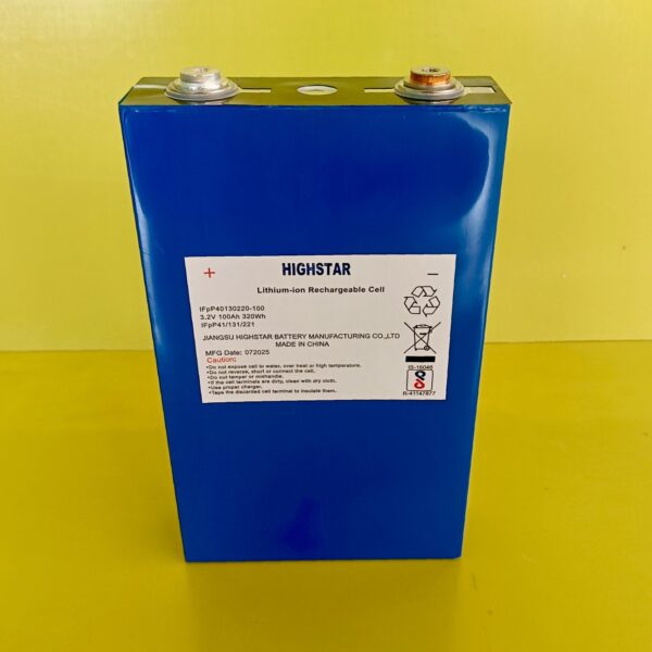 Highstar Grade A 3.2V 100Ah LiFePo4 Prismatic Cell Capacity 108+Ah