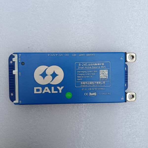 DALY 8-24S 100A Smart BMS with 1A Active Balancer and Built-in Bluetooth for Lithium/LFP/LTO Battery