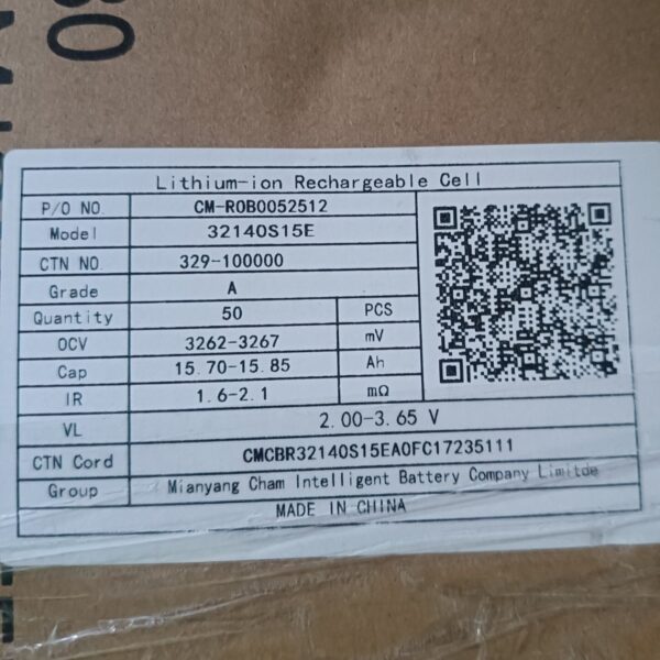 3.2V 15ah CHAM 32140 Grade A LiFePo4 cell