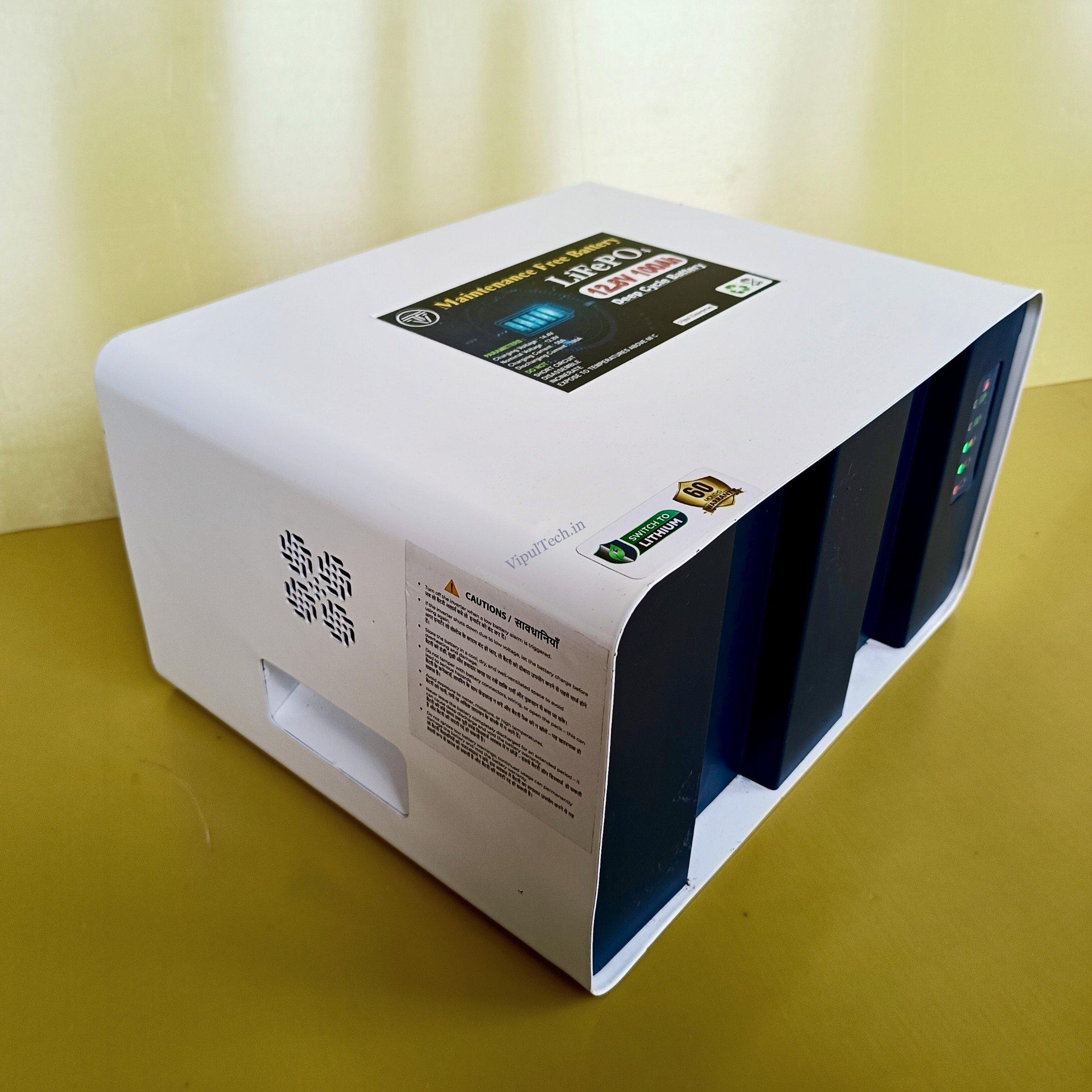 12V 100Ah Grade A Lifepo4 Battery JBD Smart Bms – VipulTech.in